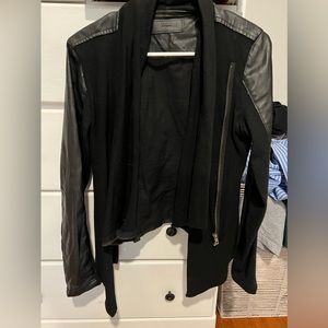 Blank nyc mixed media draped moto jacket